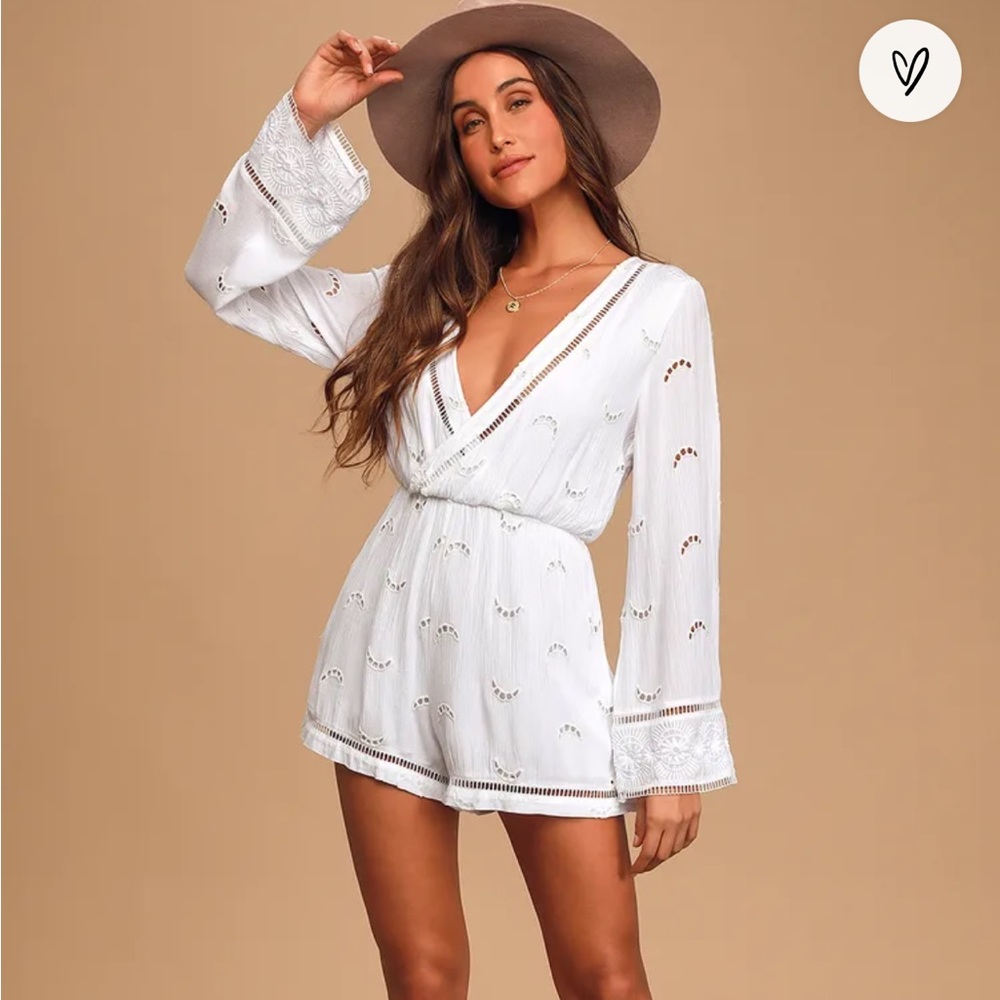 Lulus White long sleeve Romper
